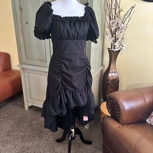 SHEIN Black High Low Ruffled Dress